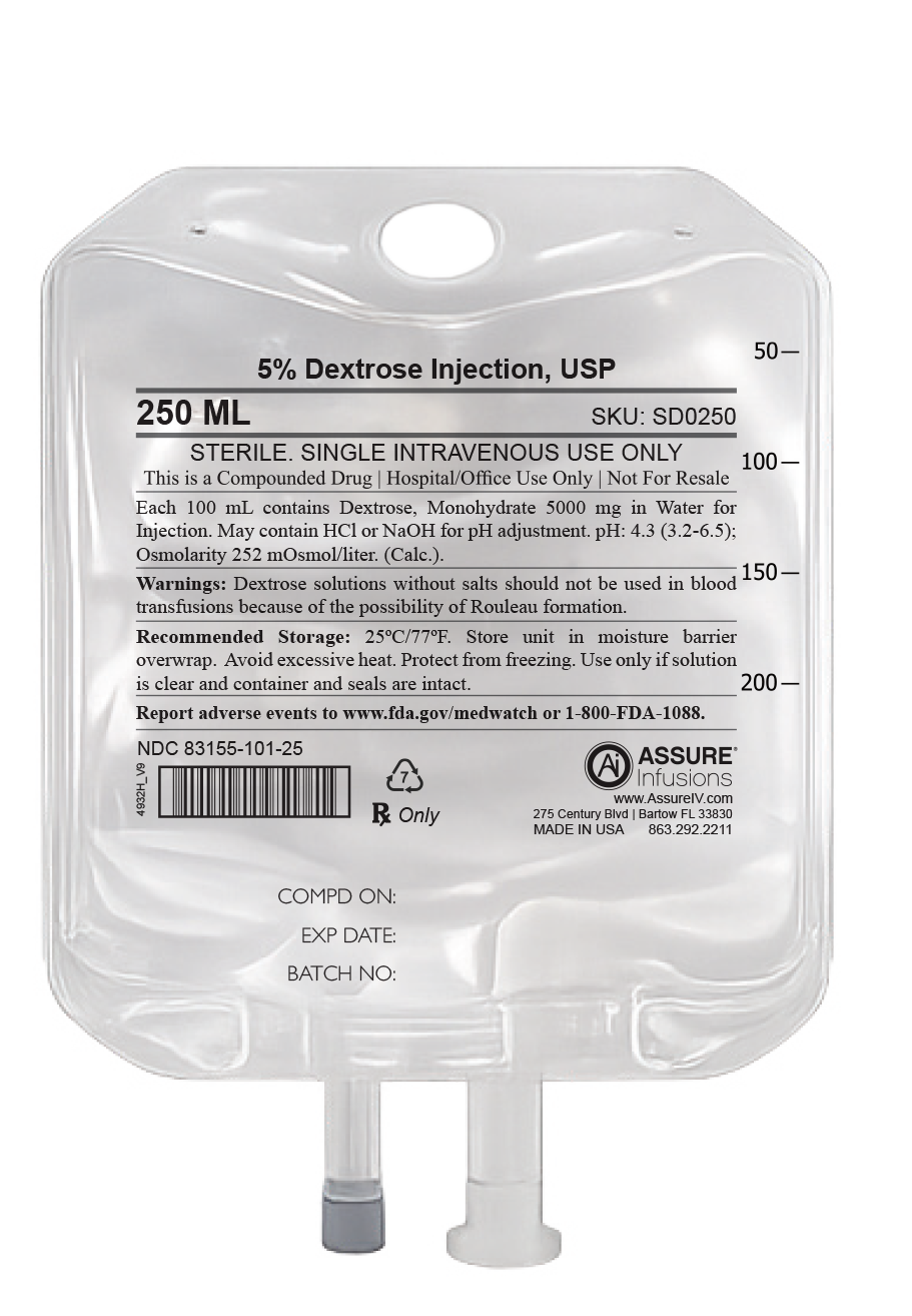 5% Dextrose Injection, USP 250 mL Image